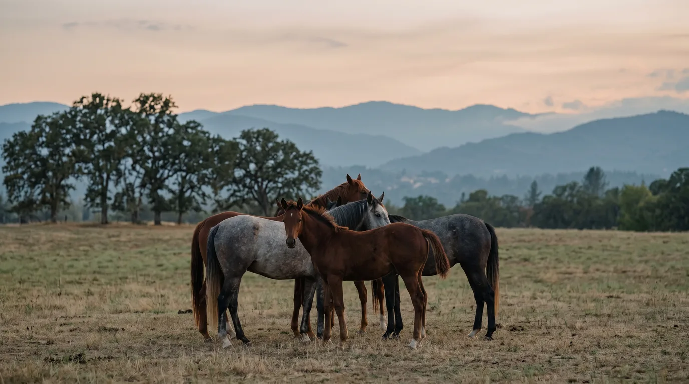 Chevaux en liberté, Ever Ranch, Ain